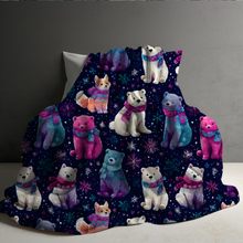 Load image into Gallery viewer, Blanket Christmas #44 - Pink &amp; Purple Polar Bear - PREORDER

