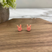 Load image into Gallery viewer, Acrylic Stud Earrings - Easter - Bunny Head - Coral
