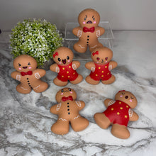 Load image into Gallery viewer, Squishy Toy - Christmas Gingerbread Man + Woman WITH Funny Faces
