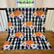 Load image into Gallery viewer, Blanket Halloween #37 - Plaid Pumpkin Floral
