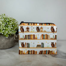 Load image into Gallery viewer, Mini Pouch - Book Owl Bookshelf

