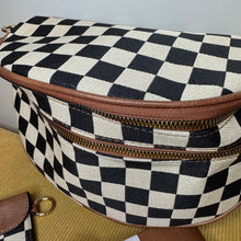 Load image into Gallery viewer, The Roni Crossbody - Canvas Tan Black Check
