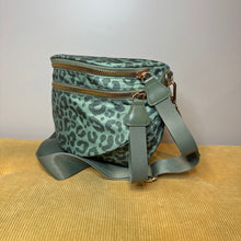 Load image into Gallery viewer, The Roni Nylon Crossbody - Animal Print Dark Green - PREORDER
