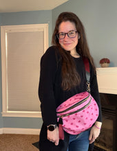 Load image into Gallery viewer, The Roni Nylon Crossbody - Light Pink Hearts

