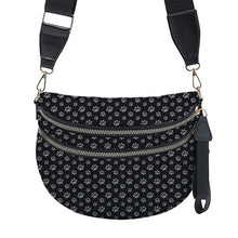 Load image into Gallery viewer, The Roni Nylon Crossbody - Black &amp; Grey Paw - PREORDER
