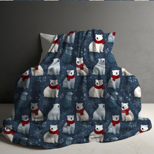 Load image into Gallery viewer, Blanket Christmas #24 - Blue Polar Bear - PREORDER
