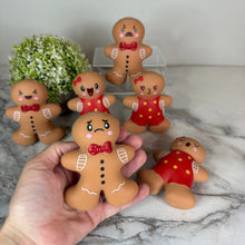 Load image into Gallery viewer, Squishy Toy - Christmas Gingerbread Man + Woman WITH Funny Faces
