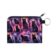 Load image into Gallery viewer, Mini Pouch - Halloween Fall - Black Cat Galaxy
