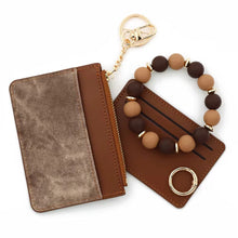 Load image into Gallery viewer, Denim Suede Bracelet Keychain &amp; Card Holder Wallet - PREORDER 9/18-9/21
