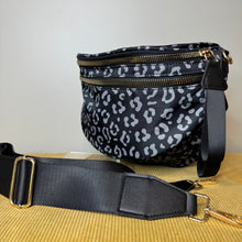 Load image into Gallery viewer, Roni - Nylon Crossbody - Black &amp; Grey Animal
