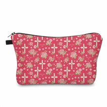 Load image into Gallery viewer, Pouch - Religious Pink Floral Cross
