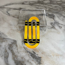 Load image into Gallery viewer, Jumbo Paperclip - Yellow Crayon
