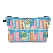 Load image into Gallery viewer, Pouch - Book Floral Pastels on Blue

