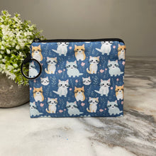 Load image into Gallery viewer, Mini Pouch - Cats in Field Blue
