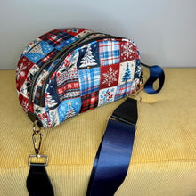 Load image into Gallery viewer, The Roni Nylon Crossbody - Christmas Quilted Squares
