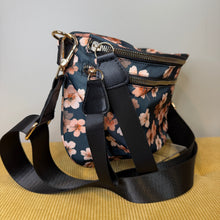 Load image into Gallery viewer, The Roni Nylon Crossbody - Floral Navy Pink Cherry Blossom
