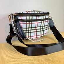Load image into Gallery viewer, The Roni Nylon Crossbody - Plaid Blue Tan
