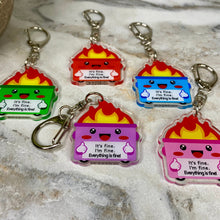 Load image into Gallery viewer, Keychain - Clear Dumpster Fire Mix

