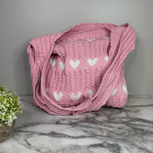 Load image into Gallery viewer, Heart Tote Bag - Knit Sweater
