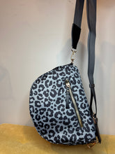 Load image into Gallery viewer, The Roni Nylon Crossbody - Animal Print Grey with Black - PREORDER
