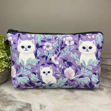 Load image into Gallery viewer, Pouch - Cats Purple Turquoise

