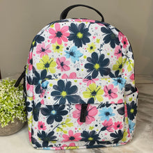 Load image into Gallery viewer, Mini Backpack - Floral Pink Blue Lime Black
