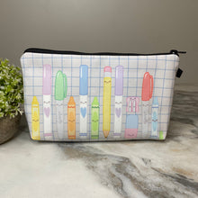 Load image into Gallery viewer, Pouch - Writing Utensils Markers on Grey Teacher
