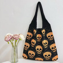 Load image into Gallery viewer, Tote Bag - Knit Sweater - Halloween Skull
