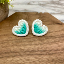 Load image into Gallery viewer, Acrylic Stud Earrings - Valentine’s Day - Knit Heart
