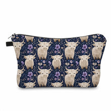 Load image into Gallery viewer, Pouch - Highland Cow Purple Floral
