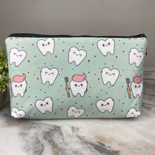 Load image into Gallery viewer, Pouch - Tooth Toothbrush &amp; Toothpaste on Mint
