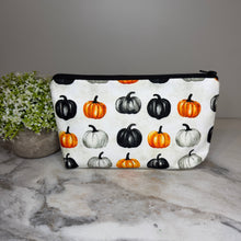 Load image into Gallery viewer, Pouch - Halloween Fall - Black Grey Orange Pumpkin
