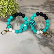 Load image into Gallery viewer, Silicone Bracelet Keychain - Mom Adult Fuck - Teal
