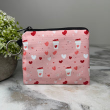 Load image into Gallery viewer, Mini Pouch - Coffee Pink Hearts

