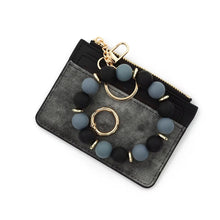 Load image into Gallery viewer, Denim Suede Bracelet Keychain &amp; Card Holder Wallet - PREORDER 9/18-9/21
