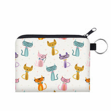 Load image into Gallery viewer, Mini Pouch - Cats Nerdy Glasses
