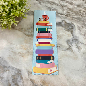 Bookmark - Blue Stacked Books