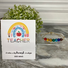 Load image into Gallery viewer, Beaded Bracelet - Teacher - Rainbow Colored Beads
