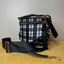 Load image into Gallery viewer, Roni - Nylon Crossbody - Black &amp; White Plaid - PREORDER
