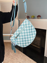 Load image into Gallery viewer, The Roni Nylon Crossbody - Checkered Aqua
