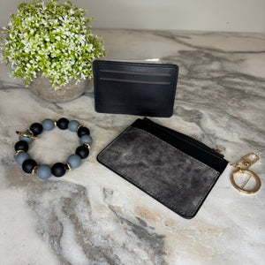 Denim Suede Bracelet Keychain & Card Holder Wallet - PREORDER 9/18-9/21