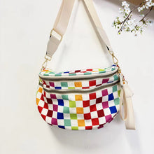 Load image into Gallery viewer, The Roni Nylon Crossbody - Checkered Colorful White
