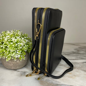 Ivy Crossbody Wallet + Purse - Black