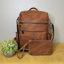 Load image into Gallery viewer, Denim Suede Brooke Backpack + Pouch

