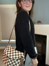 Load image into Gallery viewer, The Roni Nylon Crossbody - Checkered Chocolate - PREORDER
