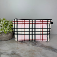 Load image into Gallery viewer, Pouch - Plaid Pink &amp; Tan
