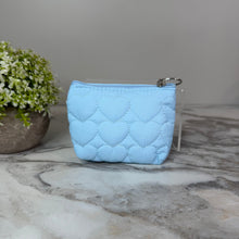 Load image into Gallery viewer, Mini Pouch - Stitched Hearts, Blue
