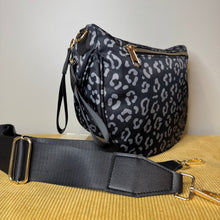 Load image into Gallery viewer, Roni - Nylon Crossbody - Black &amp; Grey Animal
