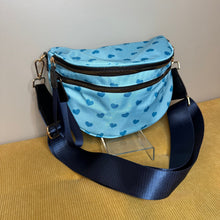 Load image into Gallery viewer, The Roni Nylon Crossbody - Light Blue Hearts

