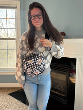 Load image into Gallery viewer, The Roni Nylon Crossbody - Black Gingham Daisy Floral
